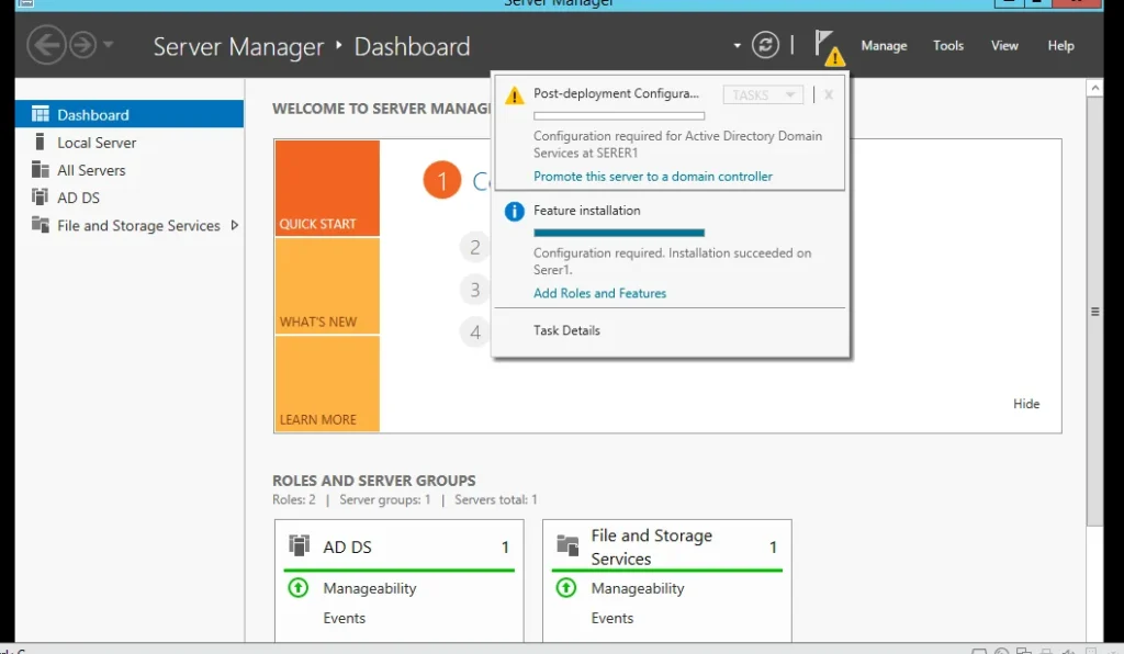 Promote this server to a domain controller