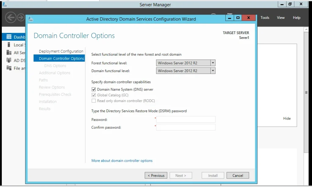 Directory Services Restore Mode (DSRM) password